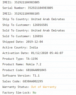Logic Board Nokia 7.2 4   64 Gb 2